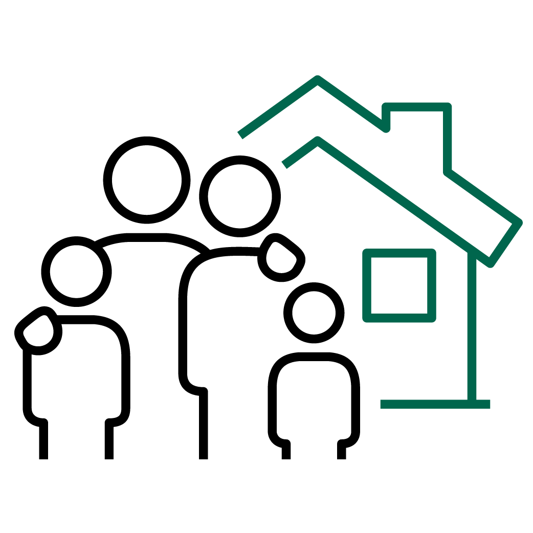 icon of a family in front of a house