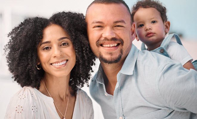 Mom, dad, and young child